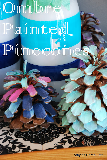 Ombre painted pinecones