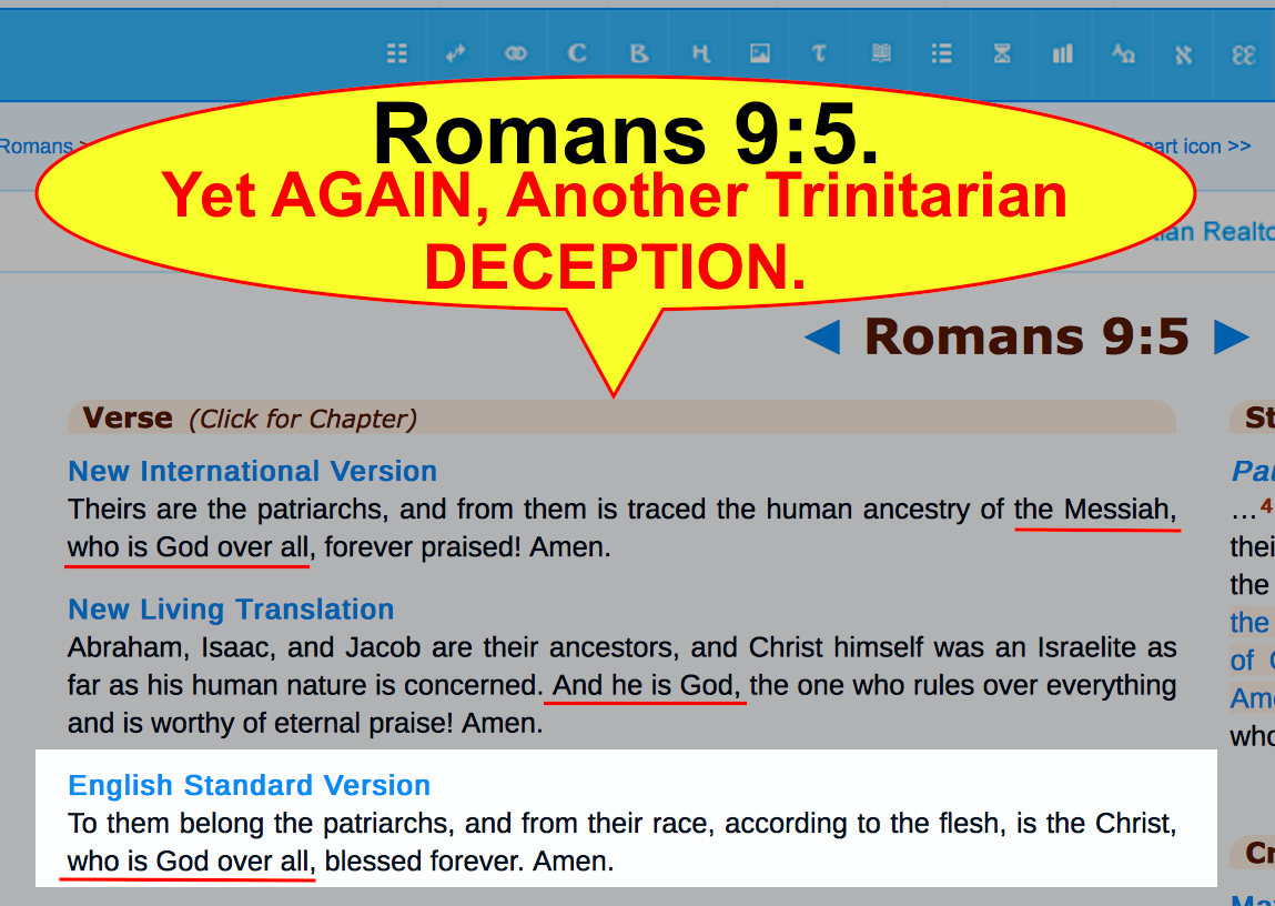 Romans 9:5. Yet AGAIN, Another Trinitarian DECEPTION.