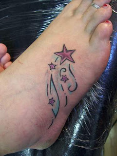 Stars Tattoo design on Girls Feet