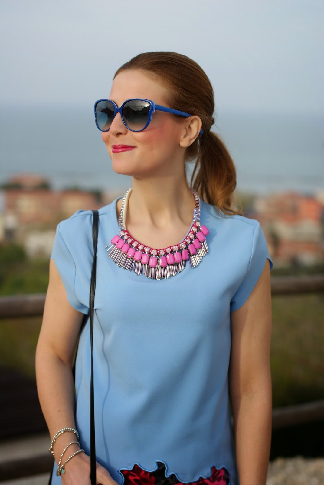 Sodini collana rosa, Sodini bijoux pink necklace, zara bonsoir bag, Fashion and Cookies, fashion blogger