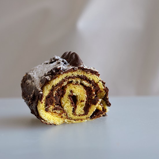 Mad About Maida Sponge Roll with Bittersweet Chocolate Filling and Icing