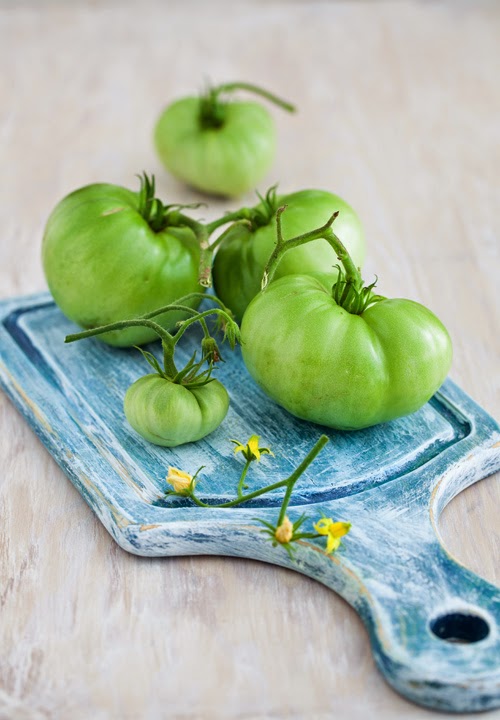 Fried Green Tomatoes with Cornmeal from "Glass Gem" Corn at Cooking Melangery