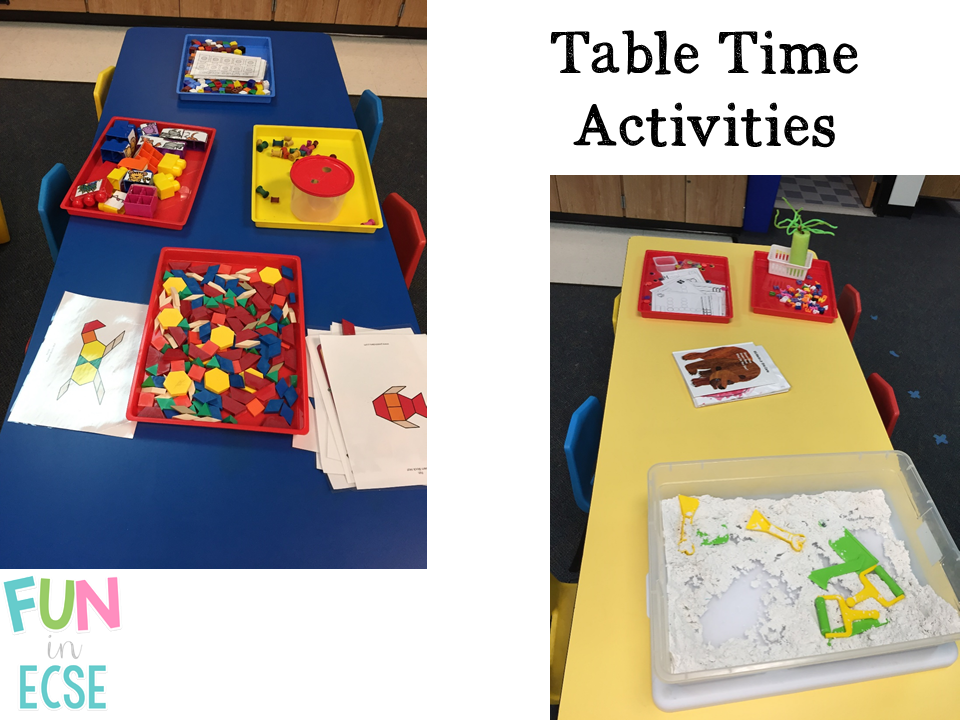 Table Time Activities & Storage Fun in ECSE