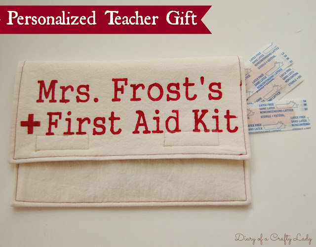Diary of a Crafty Lady Personalized Teacher Gift First Aid Kit