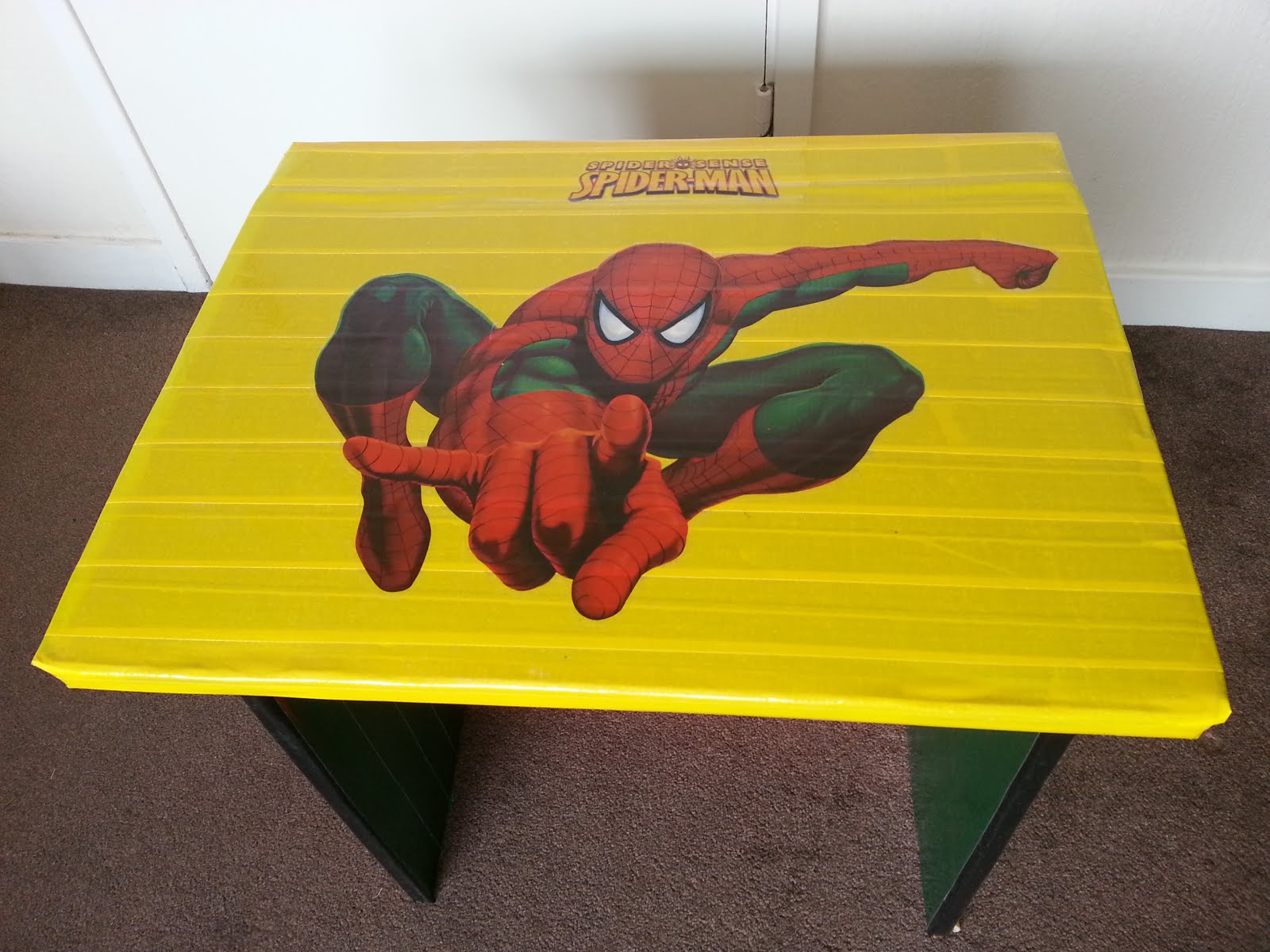 Artadium Cardboard Spiderman table for kids, DIY