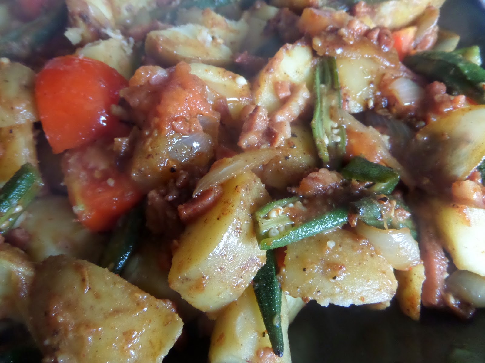 Madhouse Family Reviews Random recipes Potatoes, Okra & Baked Eggs