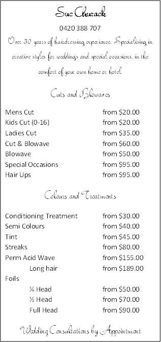 Sue Churack S Mobile Hairdressing Sue Churack S Mobile