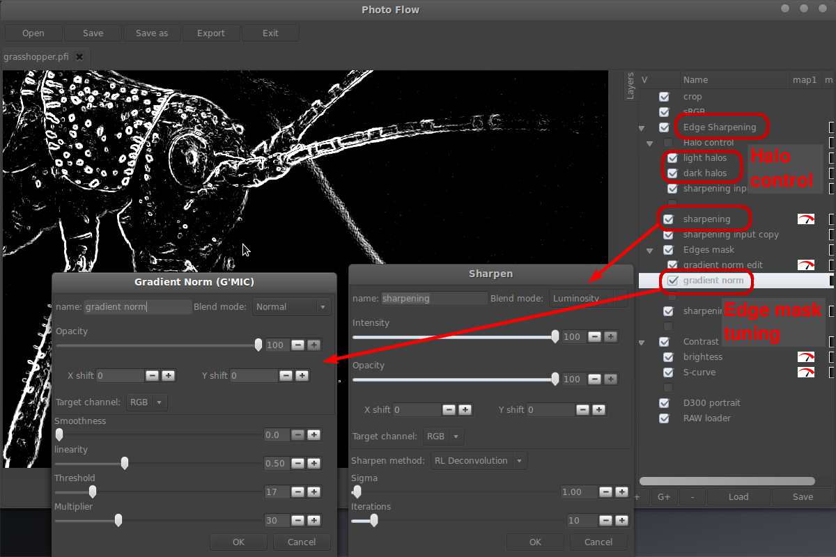 PhotoFlow Image Editor Blog Edge sharpening with G'MIC "Gradient norm