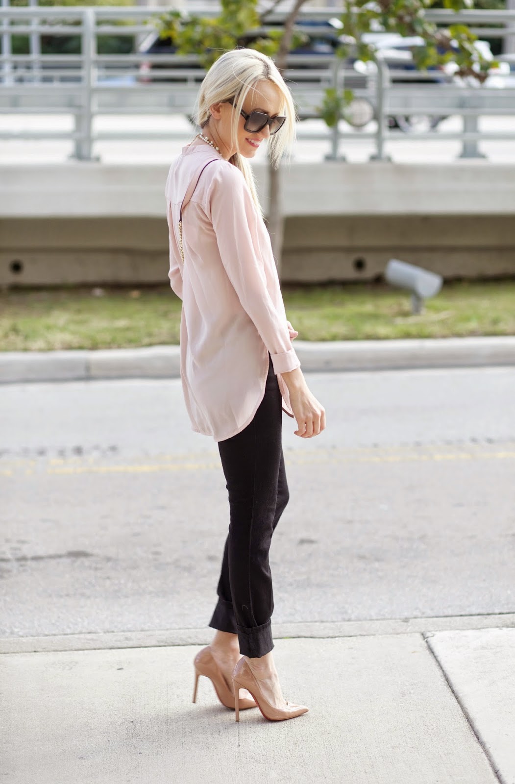 black and blush outfit