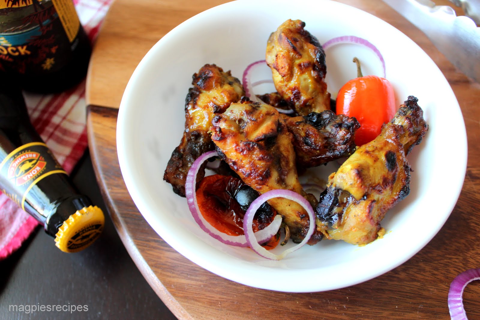 Magpie's Recipes grilled chicken wings indian style for the last few