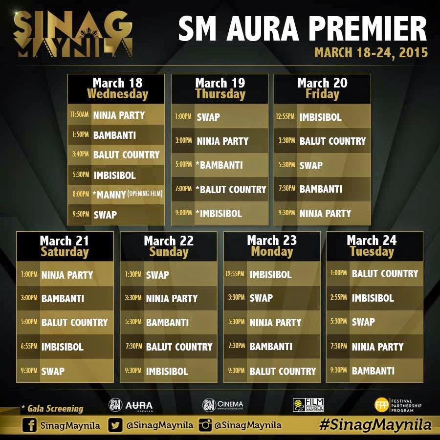 My Movie World Sinag Maynila 2015 Movie Schedule Per Date