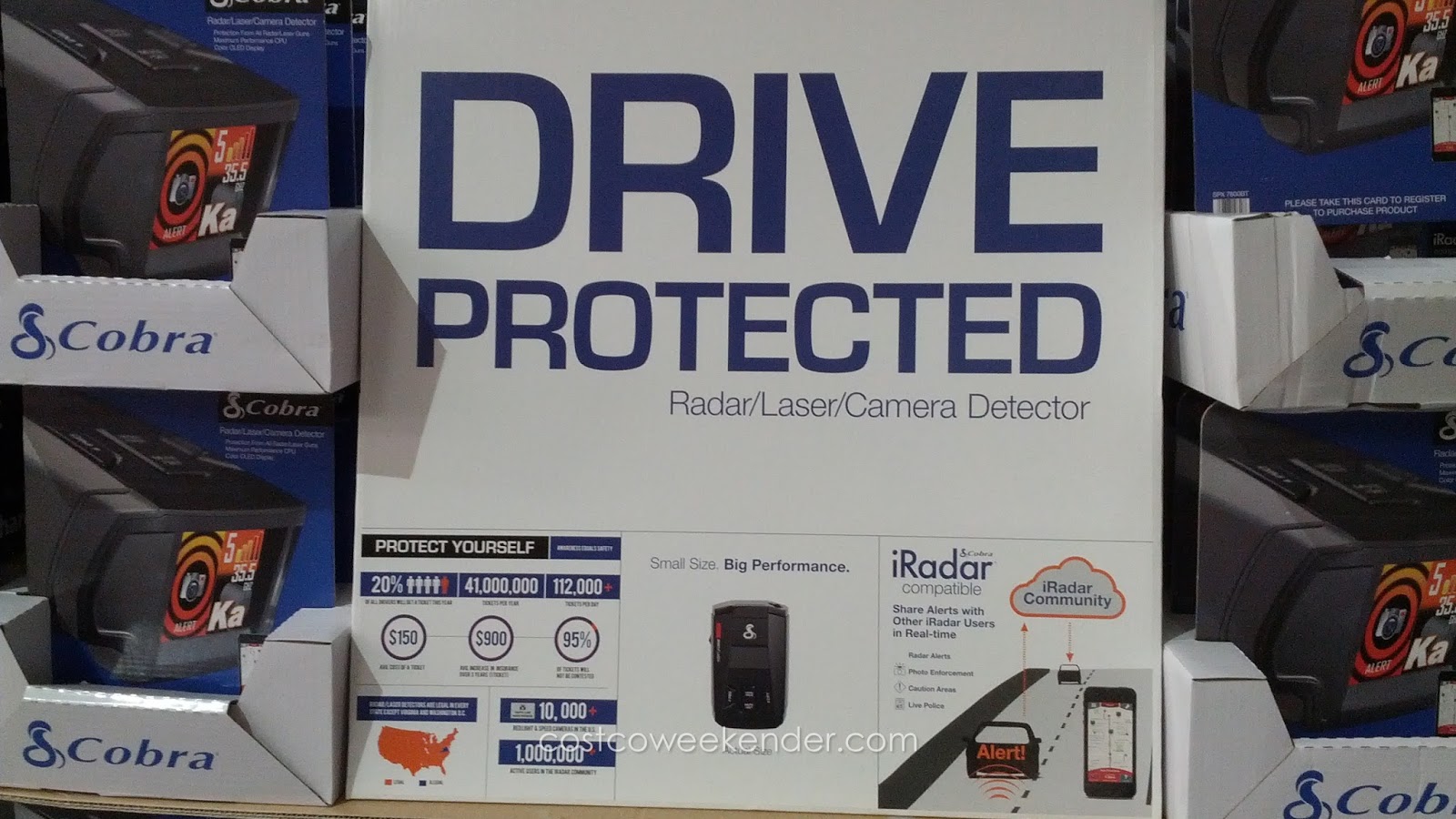 Cobra SPX7800BT Radar Laser Camera Detector Costco Weekender