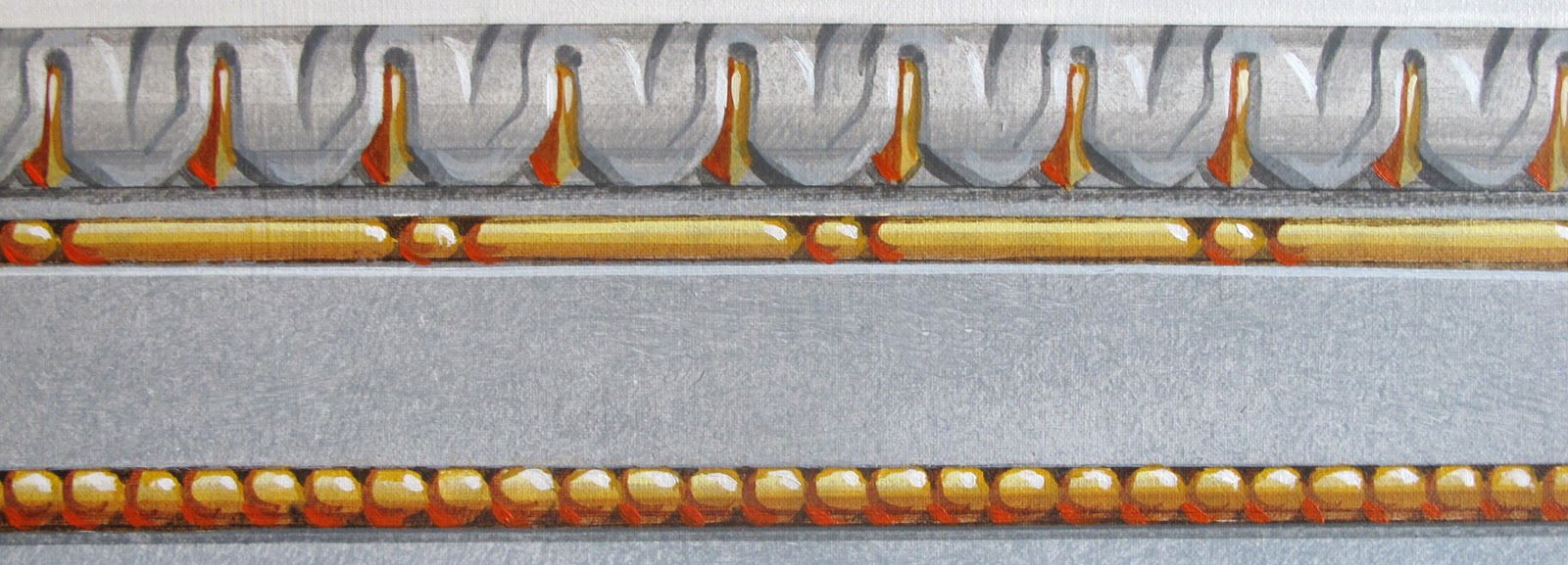 surface fragments Tutorial How to paint trompe l'oeil gold beading