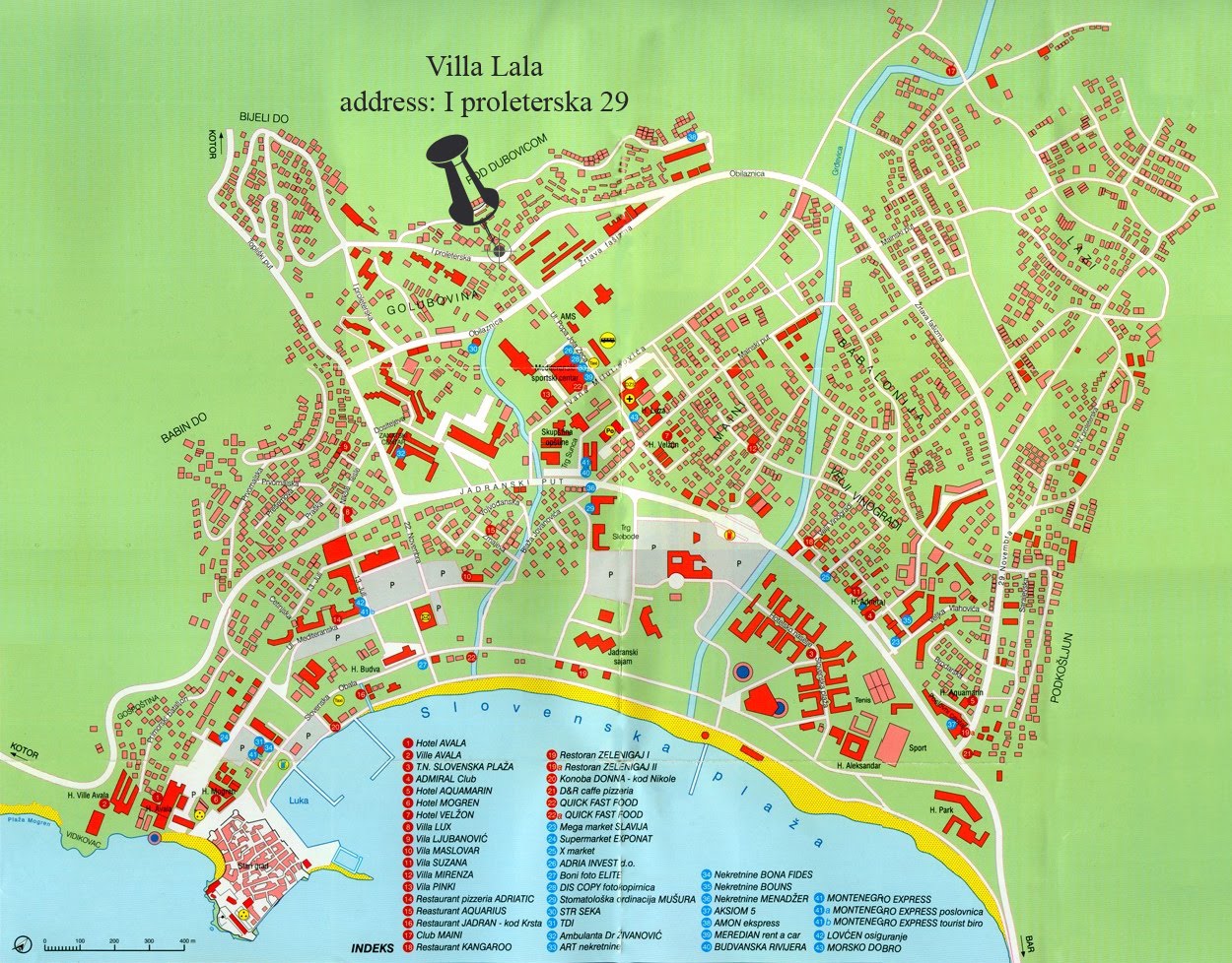 budva mapa Apartmani i sobe Porodice Bunjevački u Budvi, Crna Gora: MAPA  budva mapa