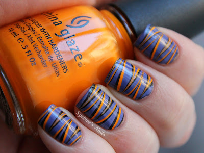 Halloween Water Marble Nails