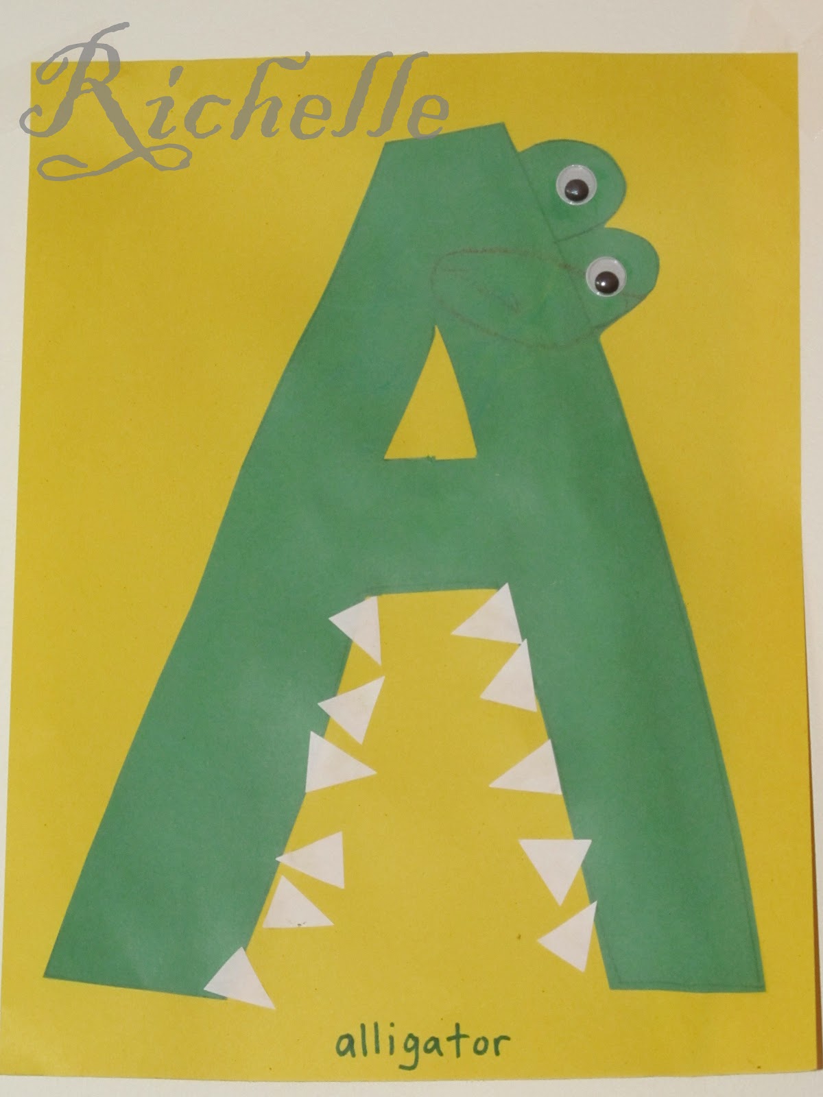 letter a alligator