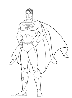 Children drawing: Superman standing coloring page download free wallpaper download pictures