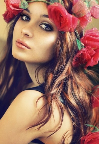 stage hair design flowers