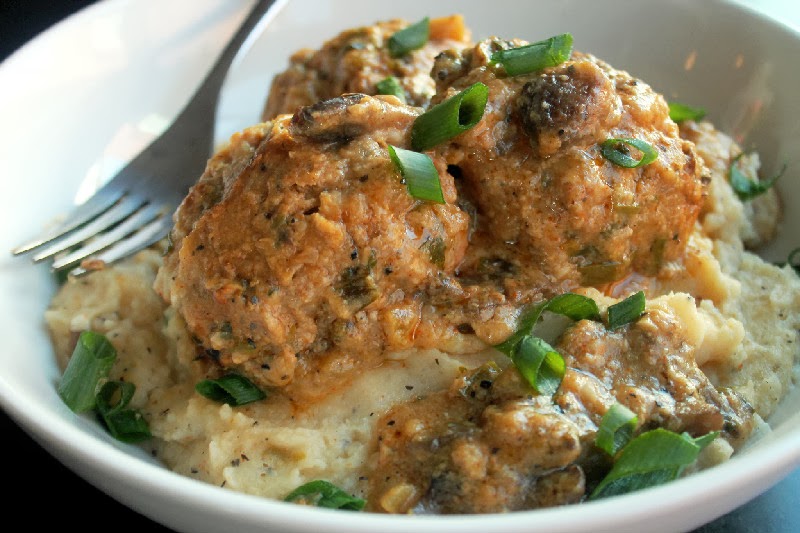Creole Contessa Baked Creole Turkey Meatballs with Mushroom Gravy