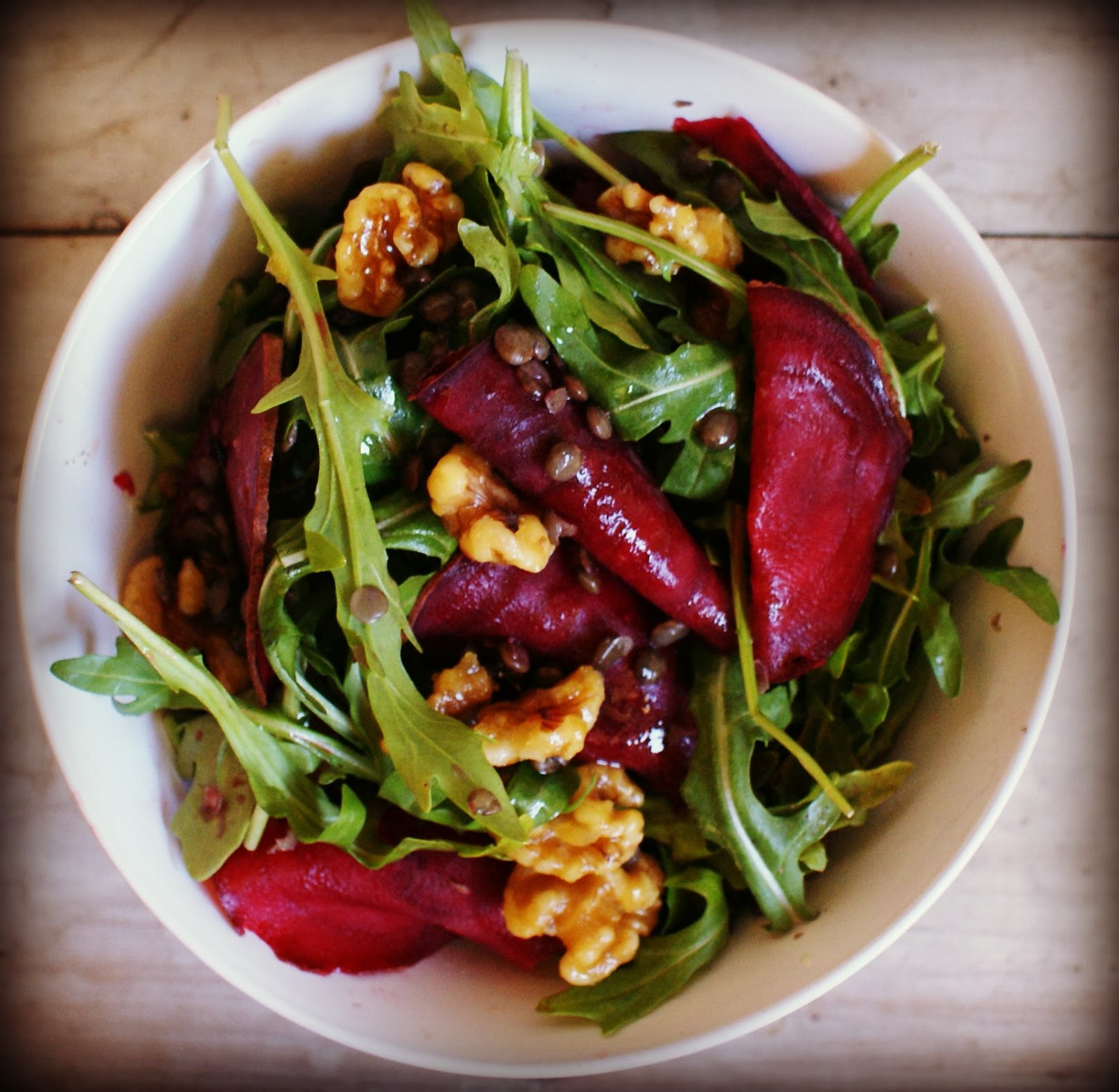 The Spade & Spoon Warm Beetroot & Blue Lentil Salad with Caramelised