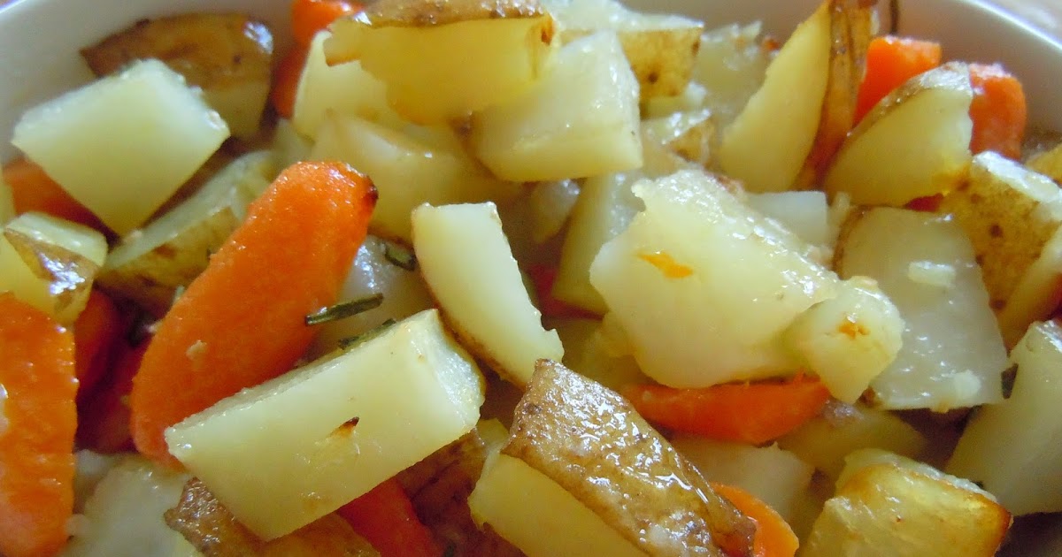 Break [from] Bread Roasted Potatoes and Carrots with Rosemary
