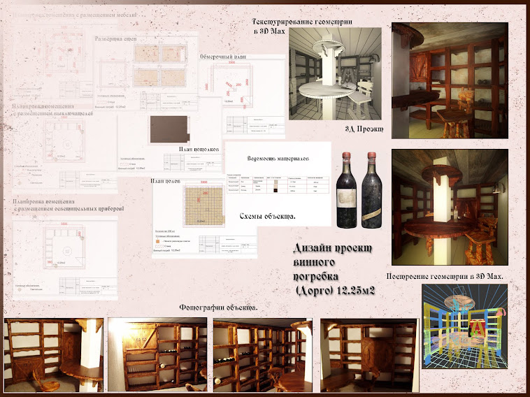 Дизайн проект винного погребка (Дорго) 12.25м2