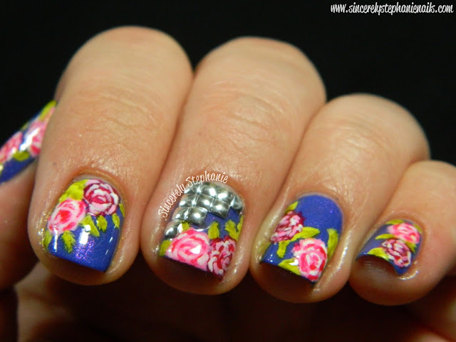 Studded Floral Nails
