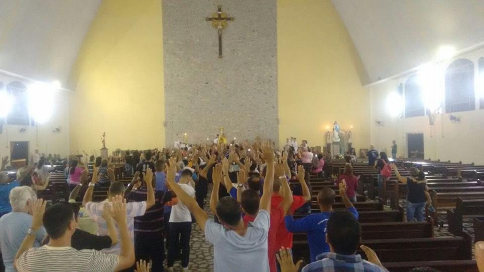 TERÇO DOS HOMENS DA PNSC-STA.CRUZ PARTICIPA DA MISSA DE CURA PARA OS HOMENS EM 25/05/2017