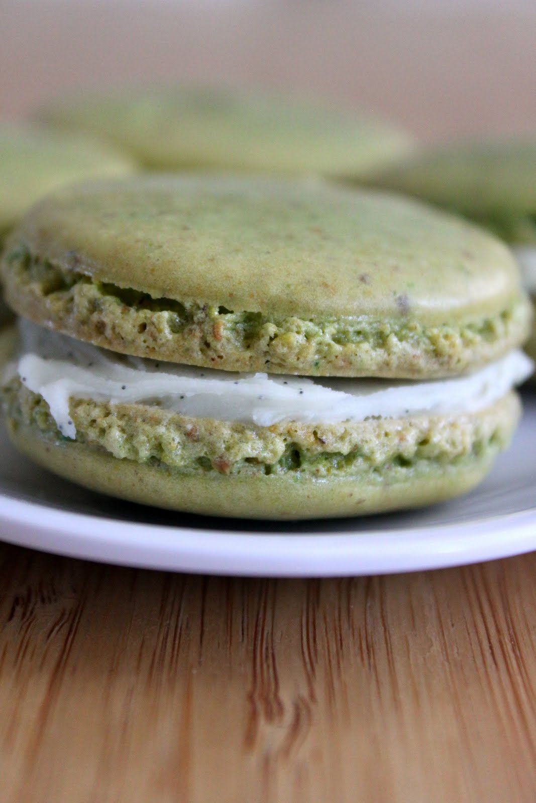 Baked Perfection Pistachio Macarons with Vanilla Bean White Chocolate