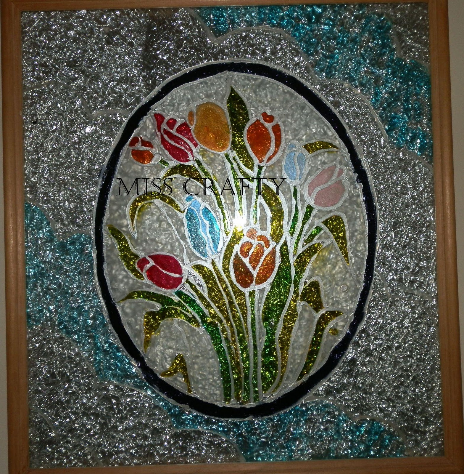 Glass painting patterns of 2012 photoframe made using glass paints