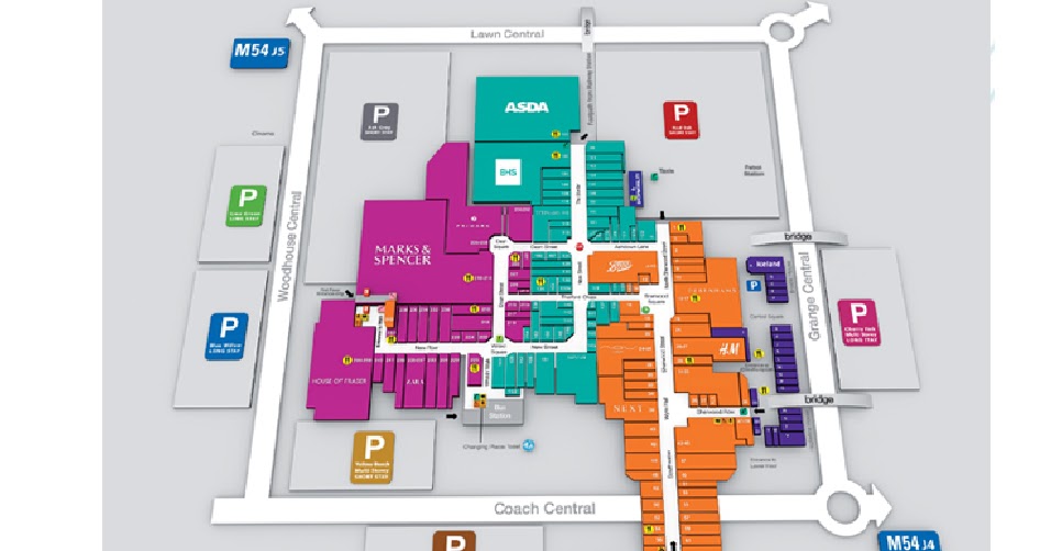 Telford Town Centre Map Town Centre Telford Central