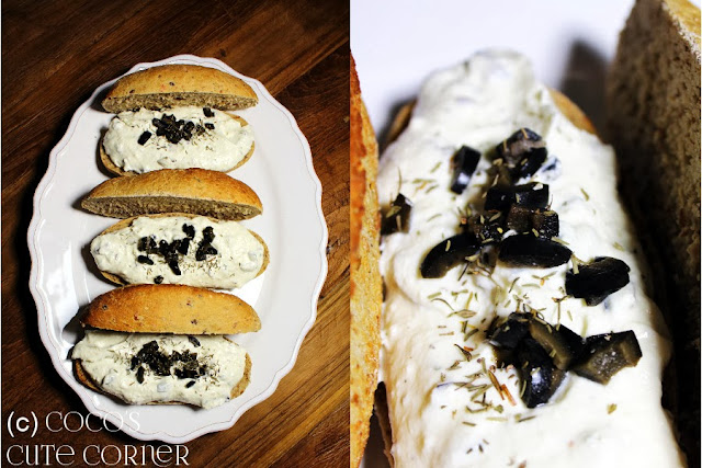 Sandwich with Fetacream and Olives