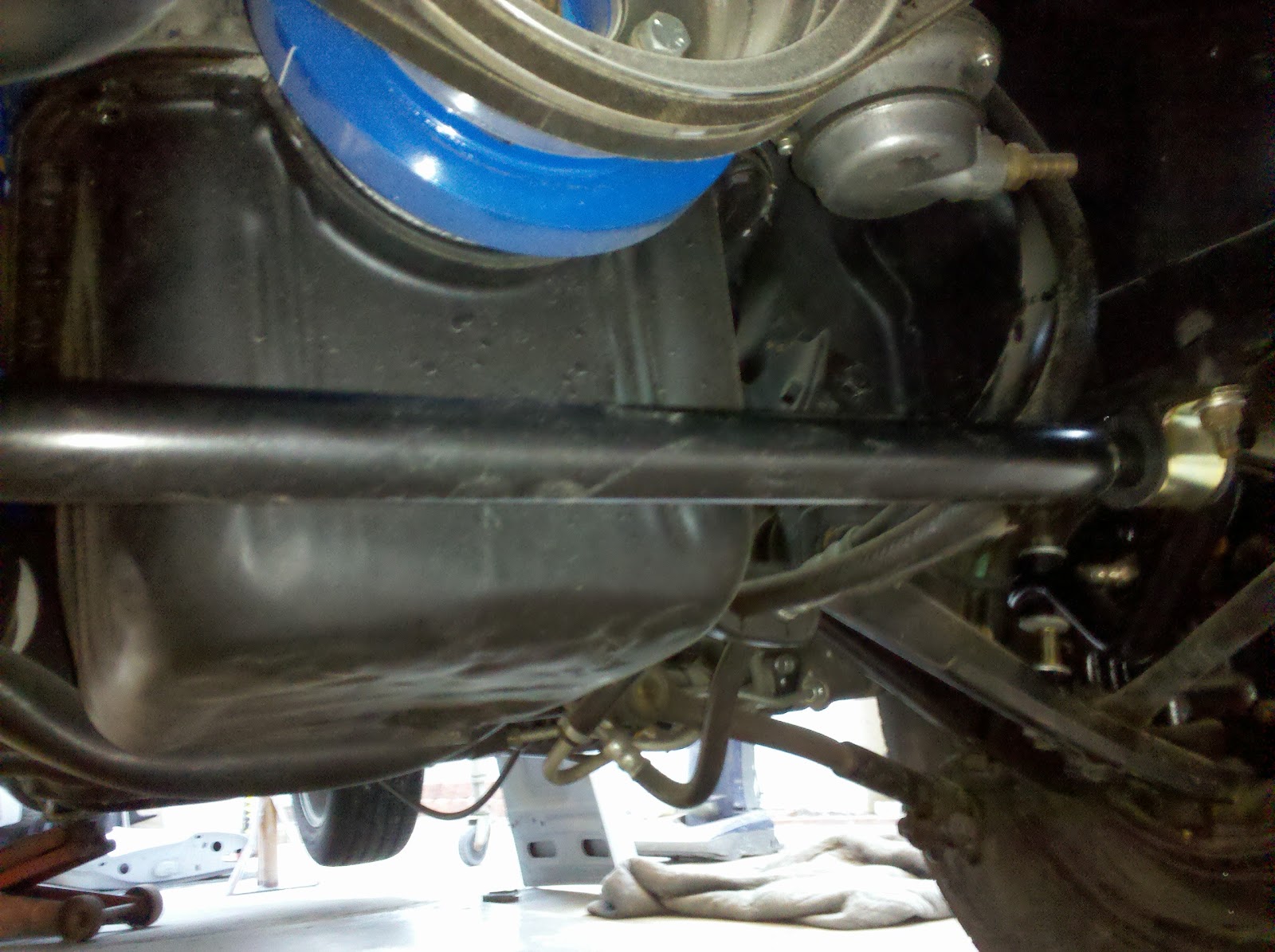 LeLu's 66 Mustang 1" Front Sway Bar Installed