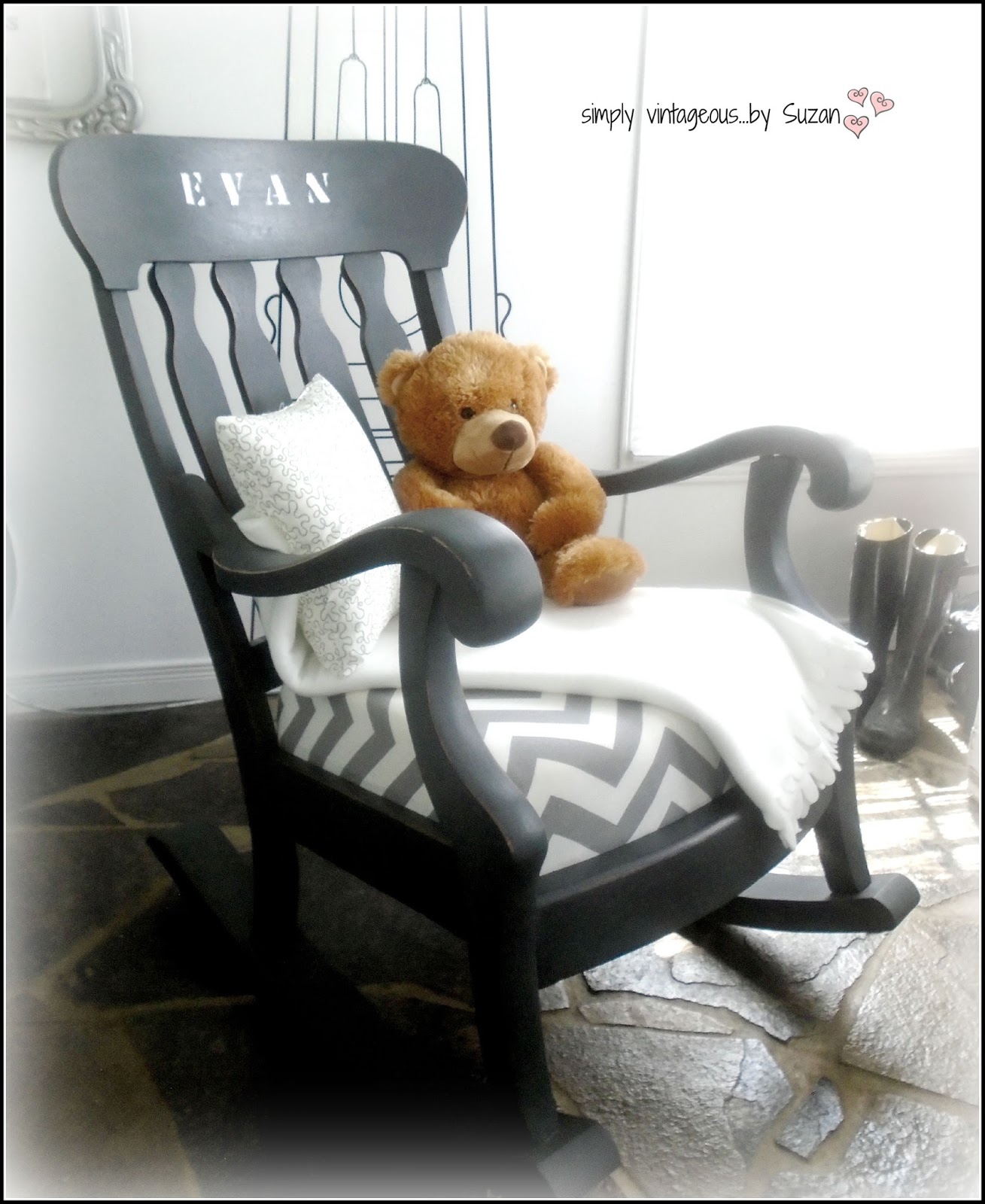 simply vintageous...by Suzan A ROCKING CHAIR MAKEOVER!