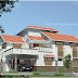 Slanting roof Indian home elevation design