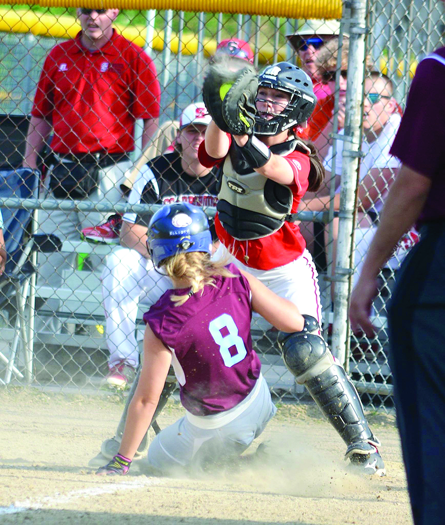 The Windham Eagle Sports Lady Eagles softball team take it right down