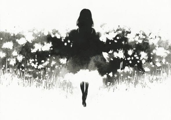 Megumi Tsuji ilustrações singelas preto e branco mulheres japonesas luz e sombra Megumi Tsuji ilustrações singelas preto e branco mulheres japonesas luz e sombra