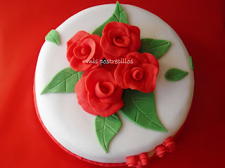 Tarta Fondant Rosas
