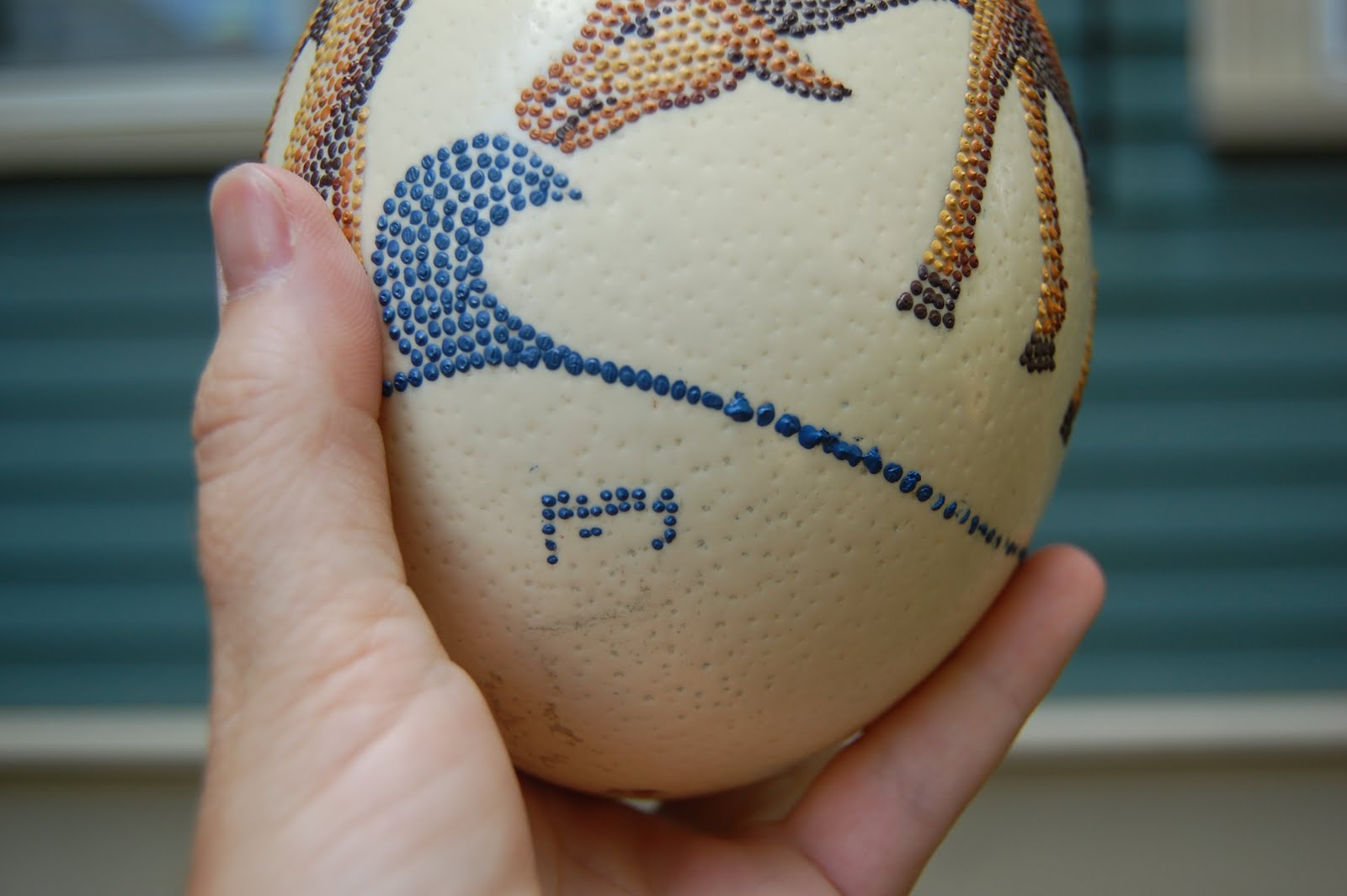 Wunderful Things Painted Ostrich Egg
