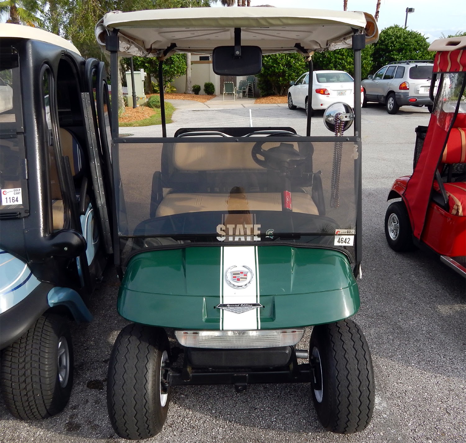 Michigan State Spartan EZGO customized golf cart, Sun City Center, FL