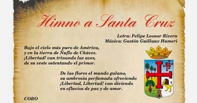 Cultura: HIMNO A SANTA CRUZ DE LA SIERRA