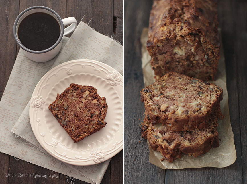 Raquel's Kitchen english version Apple, Walnut and Raisin Loaf Cake