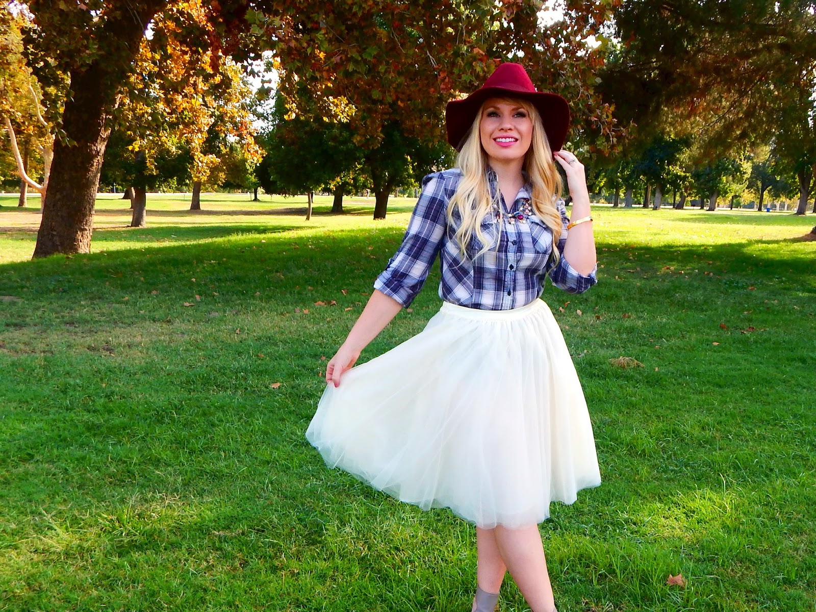 Plaid Shirt and Tulle Skirt