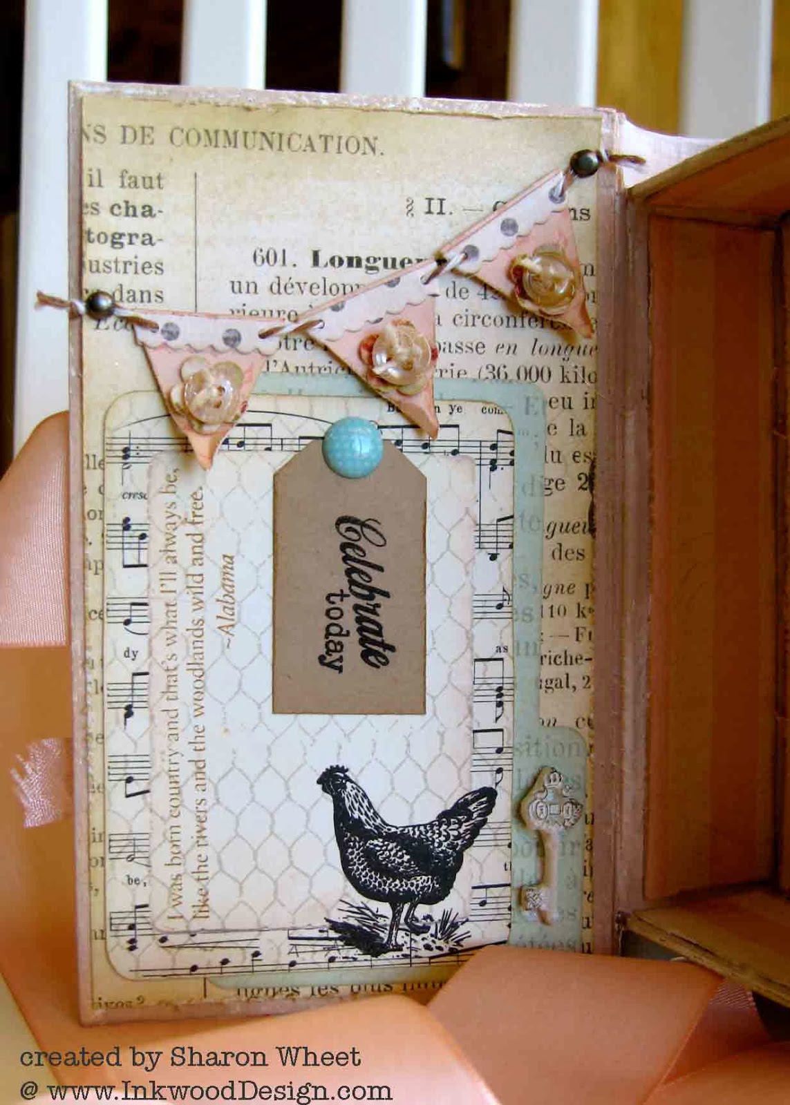 Designs by Sharon Altered Paper Mache Book Box Complete