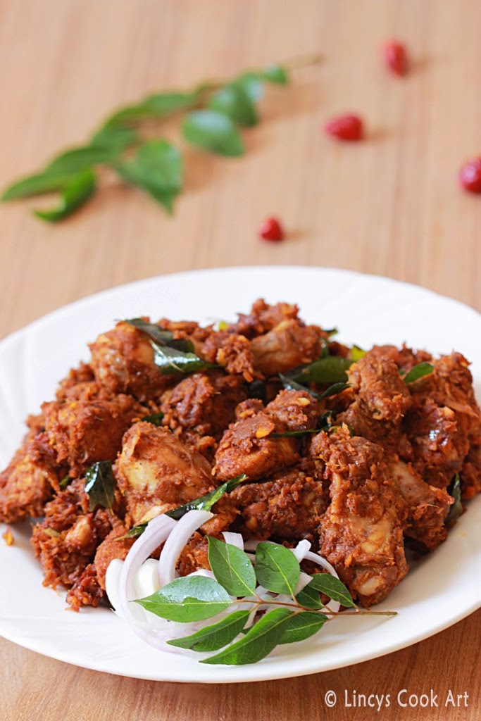 Chicken Ularthiyathu with Coconut Lincy's Cook Art