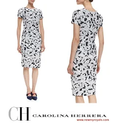 Queen Letizia Style CAROLINA HERRERA Dress and MAGRIT Pumps