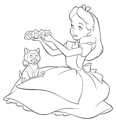 Disney Alice and Wonderland Coloring Pages