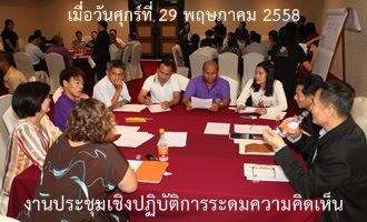 กิจกรรมระดมความคิดเห็นเมื่อ 29 พฤษภาคม 2558