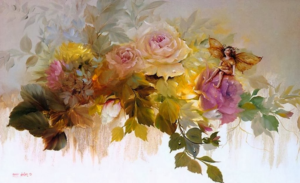 Pintura Moderna y Fotografía Artística Flores Impresionistas en