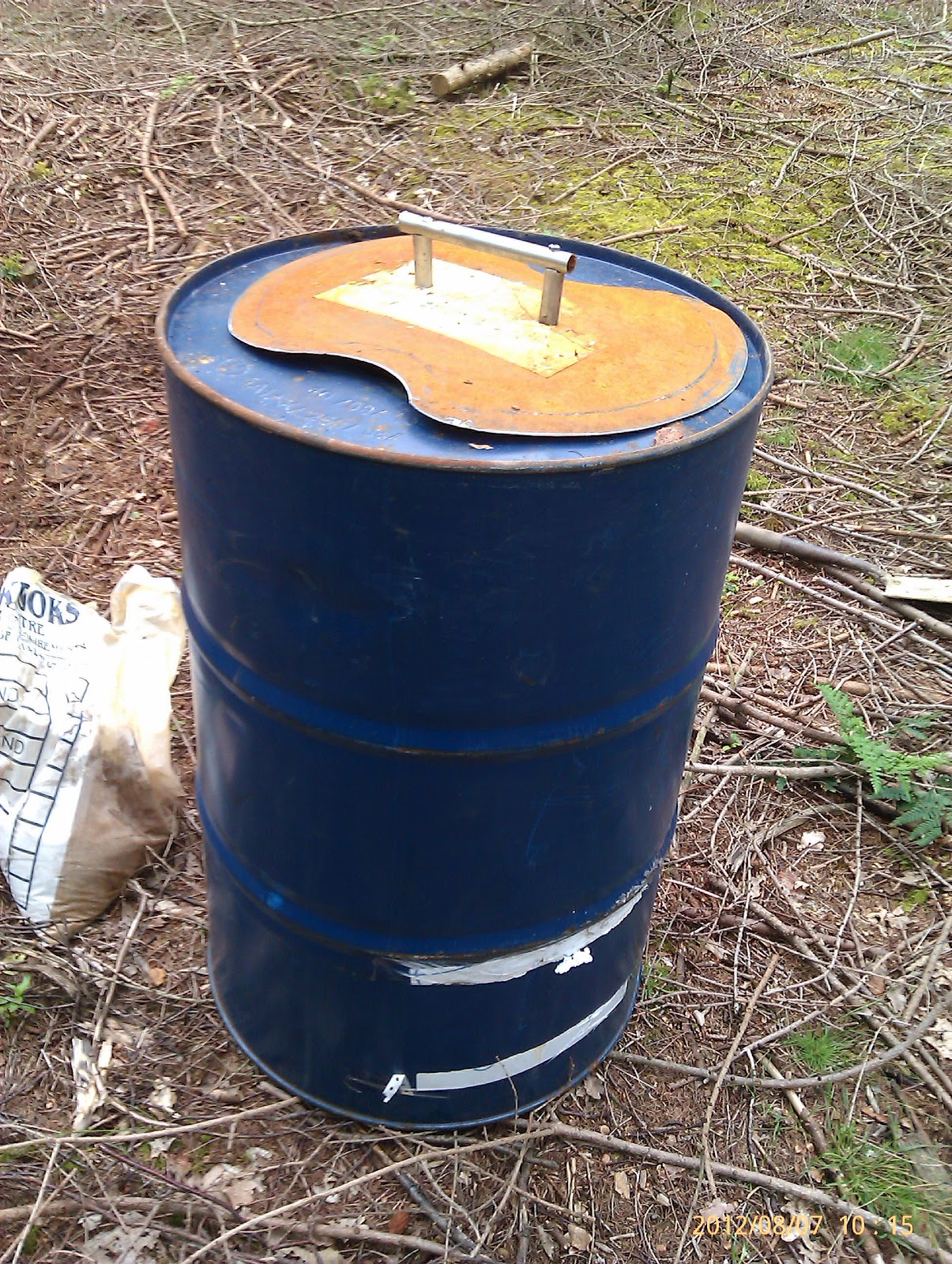 Down in Dens Wood Oil Drum Charcoal Burner Part 1